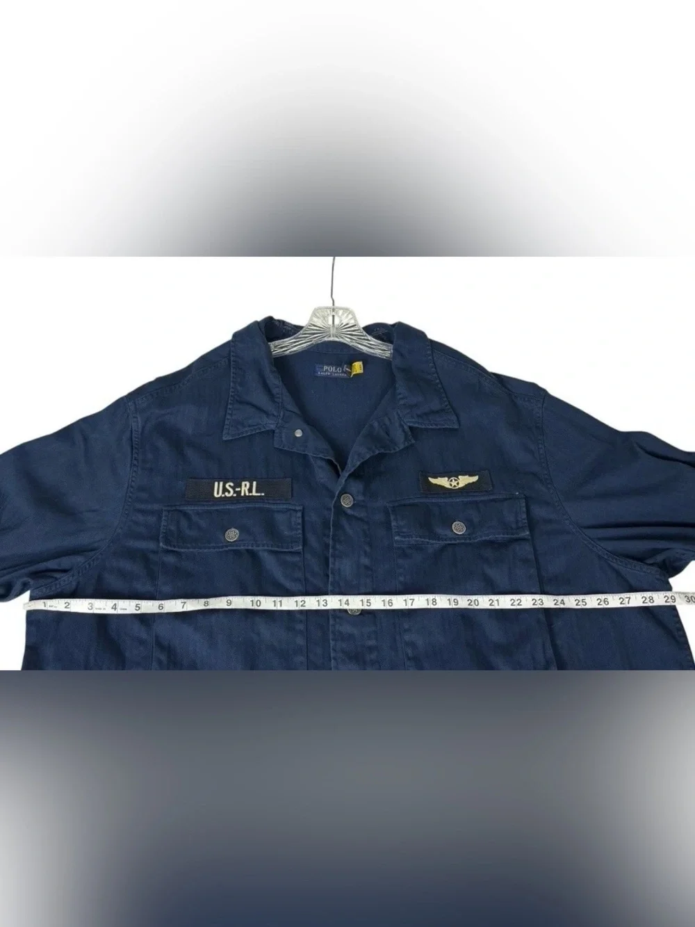 Polo Ralph Lauren Men's Herringbone Airforce Military Style Cotton Jacket Shirt